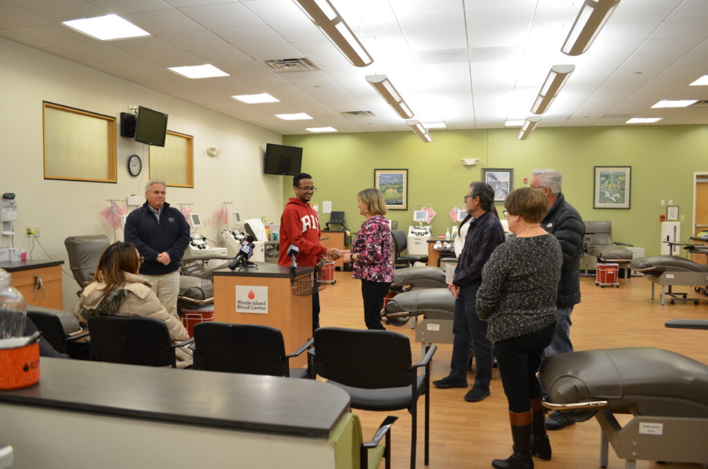 Blood recipient Alexander Ramos meets his donors.